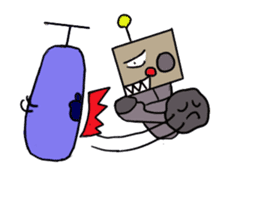 robot and girl sticker #5101060