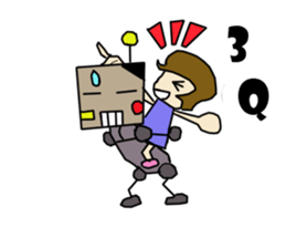 robot and girl sticker #5101062