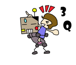 robot and girl sticker #5101062
