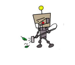 robot and girl sticker #5101073
