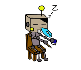 robot and girl sticker #5101077