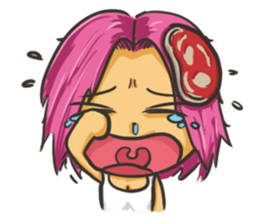 Vegetable boy and meat girl sticker #5101458