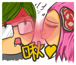 Vegetable boy and meat girl sticker #5101477