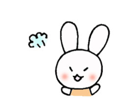 Rabbit and girls sticker #5102846
