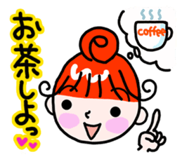 "Kururi" of red hair sticker #5106968