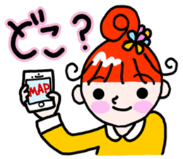 "Kururi" of red hair sticker #5106971