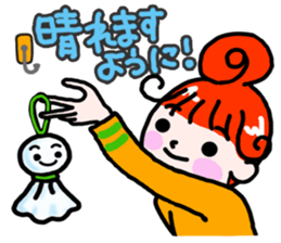 "Kururi" of red hair sticker #5106973