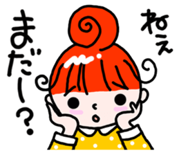 "Kururi" of red hair sticker #5106975
