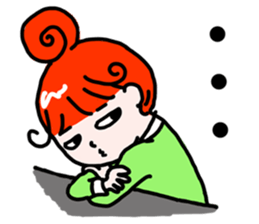 "Kururi" of red hair sticker #5106976