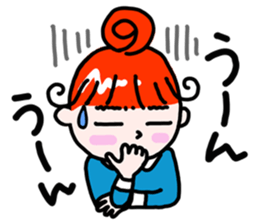 "Kururi" of red hair sticker #5106979