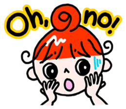 "Kururi" of red hair sticker #5106980