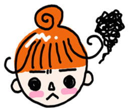"Kururi" of red hair sticker #5106983