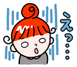 "Kururi" of red hair sticker #5106984