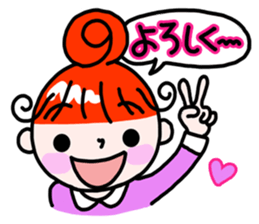 "Kururi" of red hair sticker #5106986