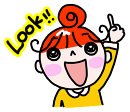"Kururi" of red hair sticker #5106991