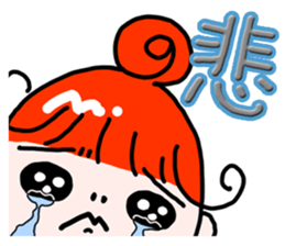 "Kururi" of red hair sticker #5106993