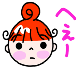 "Kururi" of red hair sticker #5106994