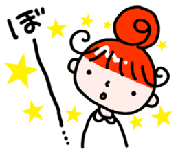 "Kururi" of red hair sticker #5106995