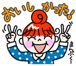 "Kururi" of red hair sticker #5106996