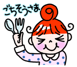 "Kururi" of red hair sticker #5106997