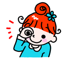 "Kururi" of red hair sticker #5106999