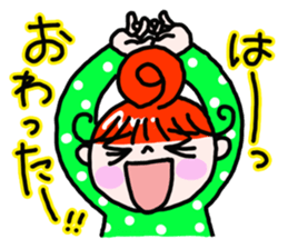 "Kururi" of red hair sticker #5107001