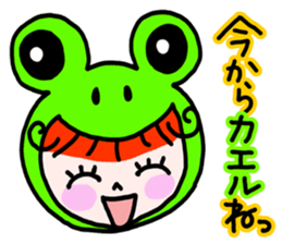 "Kururi" of red hair sticker #5107004