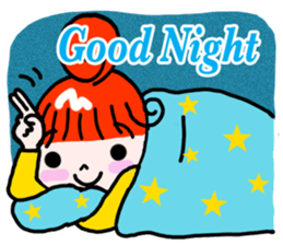 "Kururi" of red hair sticker #5107005