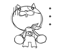 mask boxer cat punch! sticker #5112167