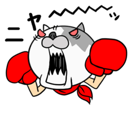 mask boxer cat punch! sticker #5112168