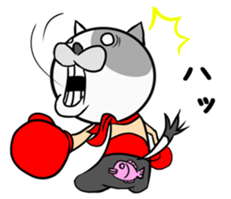 mask boxer cat punch! sticker #5112171