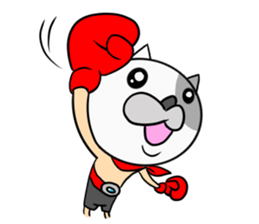 mask boxer cat punch! sticker #5112175