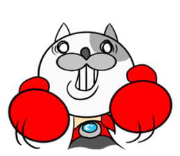 mask boxer cat punch! sticker #5112195