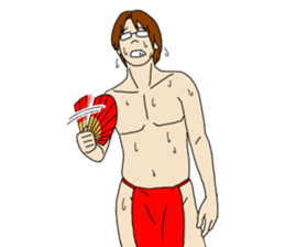 Red Samurai Pants Man sticker #5116816