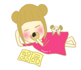 Girl with panda sticker #5119456