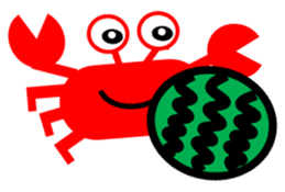 Crab and sea urchin sticker #5120341