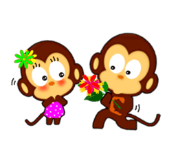 lovely monkey's family sticker #5126828