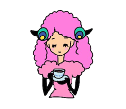 Lovely sheep girl sticker #5128579