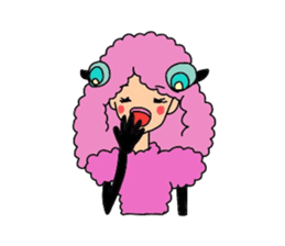 Lovely sheep girl sticker #5128584
