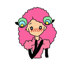 Lovely sheep girl sticker #5128587