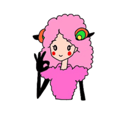 Lovely sheep girl sticker #5128590