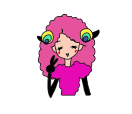 Lovely sheep girl sticker #5128592