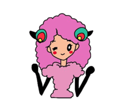Lovely sheep girl sticker #5128593