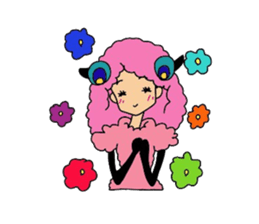 Lovely sheep girl sticker #5128595