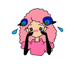 Lovely sheep girl sticker #5128597