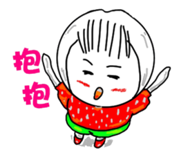 Strawberry mei -lovely unreasonable head sticker #5130697