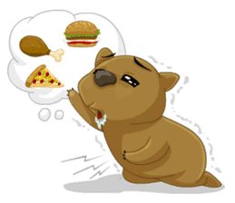WYN the lazy wombat sticker #5131600