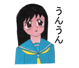 cute female senior high school student. sticker #5139087