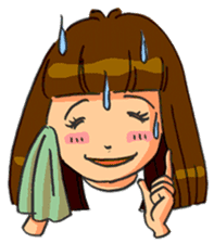 Yumi-chan, why are you sweating? sticker #5139645