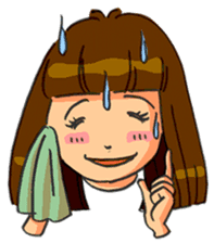 Yumi-chan, why are you sweating? sticker #5139645